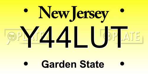 Y44LUT New Jersey License Plate