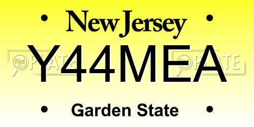 Y44MEA New Jersey License Plate