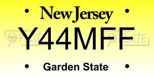 Y44MFF New Jersey License Plate