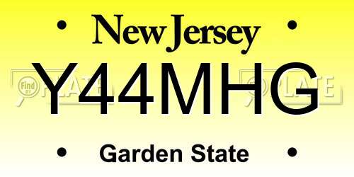 Y44MHG New Jersey License Plate