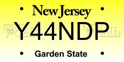 Y44NDP New Jersey License Plate