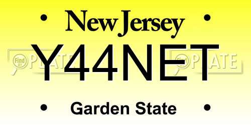 Y44NET New Jersey License Plate