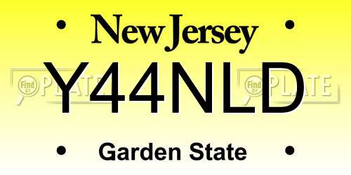 Y44NLD New Jersey License Plate