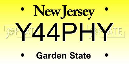Y44PHY New Jersey License Plate