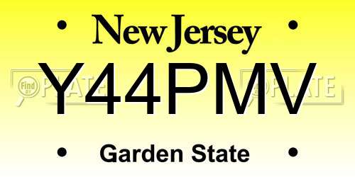 Y44PMV New Jersey License Plate