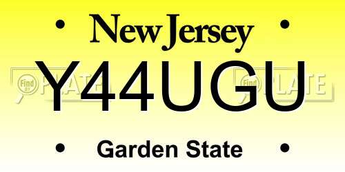 Y44UGU New Jersey License Plate