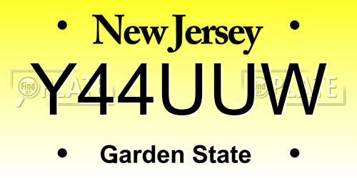 Y44UUW New Jersey License Plate