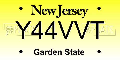 Y44VVT New Jersey License Plate