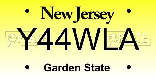 Y44WLA New Jersey License Plate
