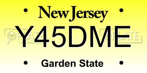 Y45DME New Jersey License Plate