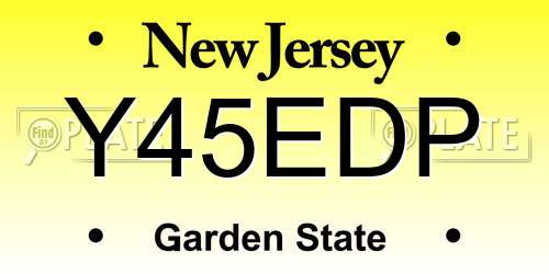 Y45EDP New Jersey License Plate