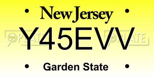 Y45EVV New Jersey License Plate