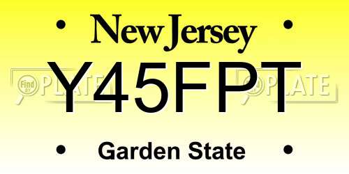 Y45FPT New Jersey License Plate