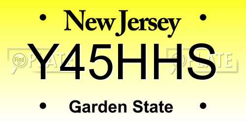 Y45HHS New Jersey License Plate