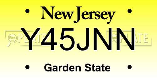 Y45JNN New Jersey License Plate