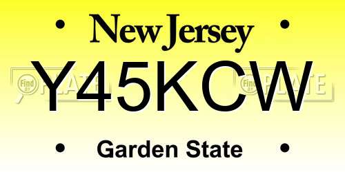 Y45KCW New Jersey License Plate