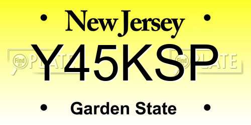 Y45KSP New Jersey License Plate