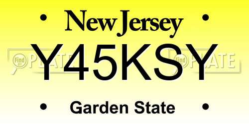 Y45KSY New Jersey License Plate