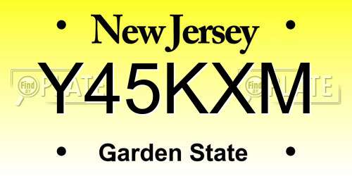 Y45KXM New Jersey License Plate
