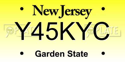 Y45KYC New Jersey License Plate