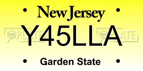 Y45LLA New Jersey License Plate