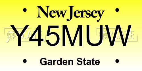 Y45MUW New Jersey License Plate
