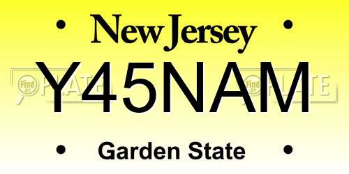 Y45NAM New Jersey License Plate
