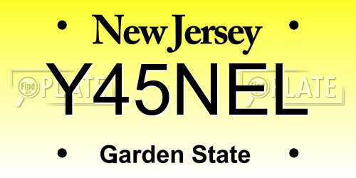 Y45NEL New Jersey License Plate