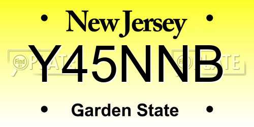 Y45NNB New Jersey License Plate