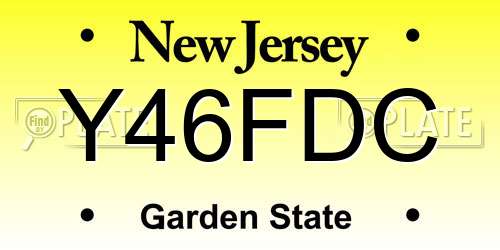 Y46FDC New Jersey License Plate
