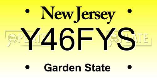 Y46FYS New Jersey License Plate