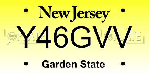 Y46GVV New Jersey License Plate