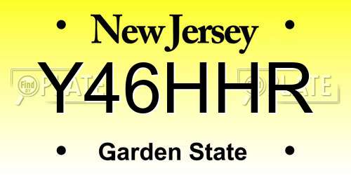 Y46HHR New Jersey License Plate