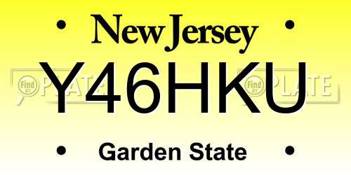 Y46HKU New Jersey License Plate