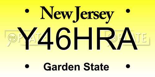 Y46HRA New Jersey License Plate