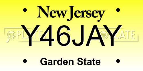 Y46JAY New Jersey License Plate