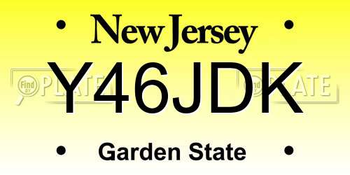 Y46JDK New Jersey License Plate