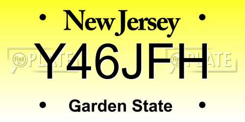 Y46JFH New Jersey License Plate