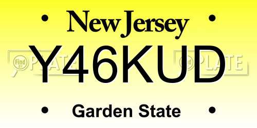 Y46KUD New Jersey License Plate