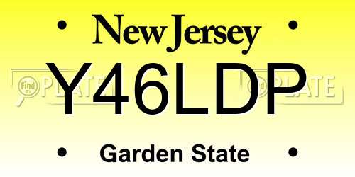 Y46LDP New Jersey License Plate