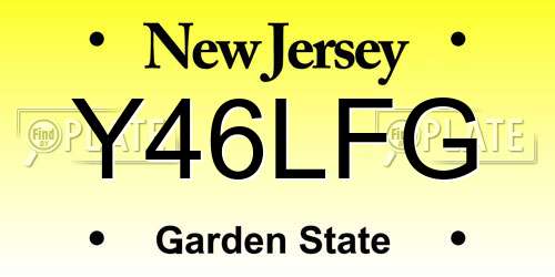 Y46LFG New Jersey License Plate