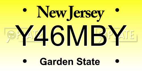 Y46MBY New Jersey License Plate