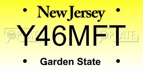 Y46MFT New Jersey License Plate