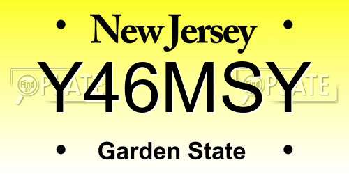 Y46MSY New Jersey License Plate