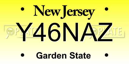 Y46NAZ New Jersey License Plate
