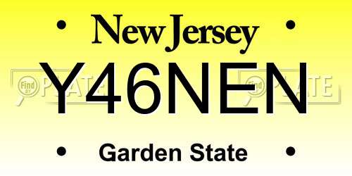 Y46NEN New Jersey License Plate
