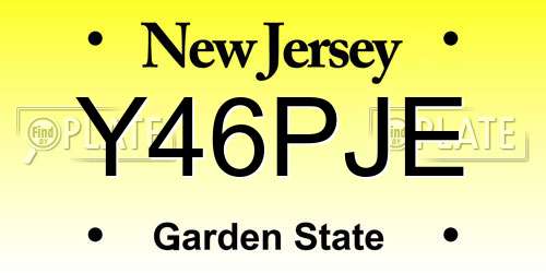 Y46PJE New Jersey License Plate