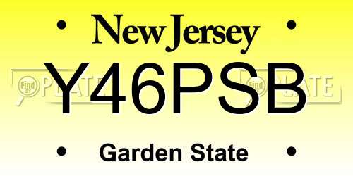 Y46PSB New Jersey License Plate