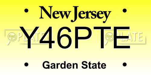 Y46PTE New Jersey License Plate