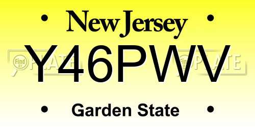 Y46PWV New Jersey License Plate